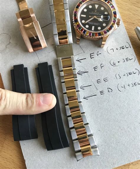 change rolex bracelet|Rolex oysterflex size chart.